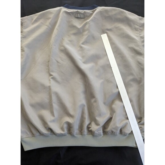 Big Dogs Golf Windbreaker Size Medium Tan Long Sleeves Pockets Lined *Flaw - Picture 8 of 10